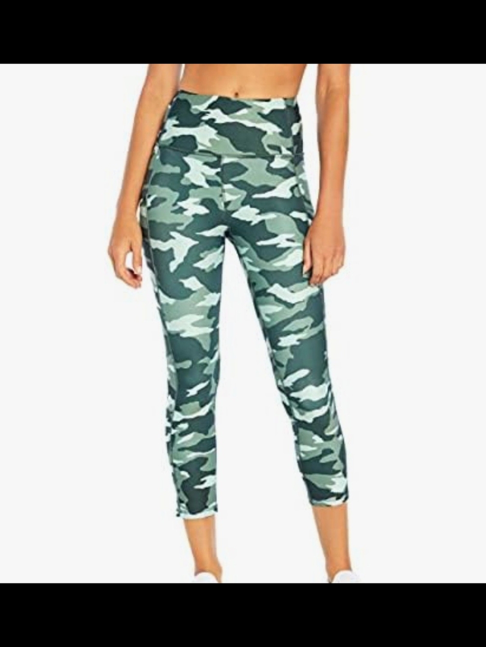 NWT Green Camo High-Waist Capri Leggings